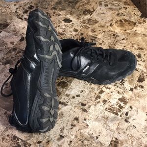 Skechers Black Leather Sneakers shoe size 9
